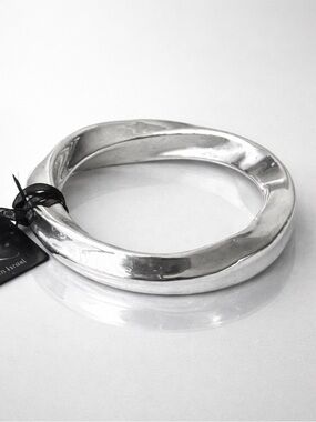 E&L Sterling Silver Bangle Statement Bracelet Israel Electroform Wavy D-2/5"